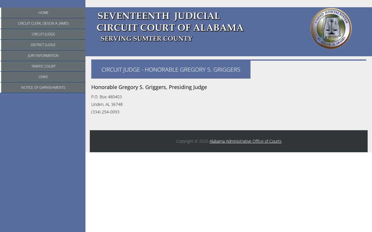 Sumter County Circuit Court docket judicial circuit information