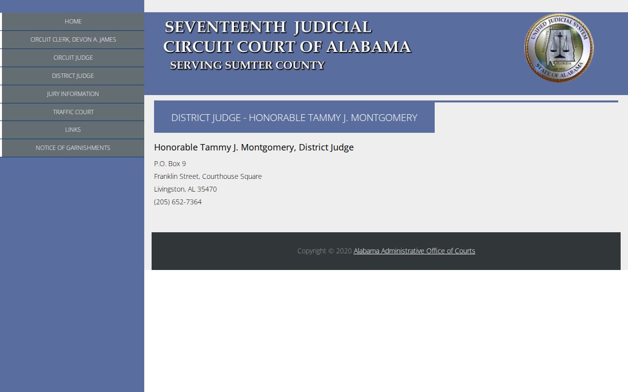 Sumter County District Court docket office information