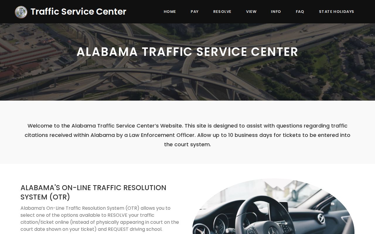 Alabama service center for Sumter County traffic court records